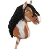 Super Hobby Horse Medinis hobis arkliukas tobiano bėras su juoda karčia