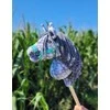 Super Hobby Horse Žirgas ant lazdelės vaikams, pilkas su pilka karčiu