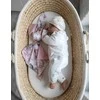 My Sweet Baby Minkštas medvilninis pledas kūdikiui su zuikučio motyvu, sepijos rožės, pastelinė rožinė