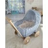 My Sweet Baby Lėlių vežimėlis pintas mėlynas su medinėmis detalėmis Wicker