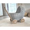 My Sweet Baby Lėlių vežimėlis pintas pilkas medinis Small Foot