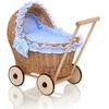 My Sweet Baby Lėlės pintas vežimėlis su mėlyna patalyne ir paminkštinimu