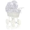 My Sweet Baby Lėlių pintas vežimėlis su juodai balta patalyne – baltas