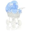 My Sweet Baby Lininis lėlių vežimėlis su mėlyna patalyne – baltas