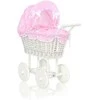 My Sweet Baby Lėlių pintas vežimėlis su rožine patalyne – baltas