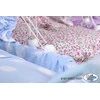 My Sweet Baby Lėlės pintas vežimėlis su rožine patalyne – baltas
