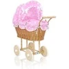My Sweet Baby Lėlės pintas vežimėlis su rožine patalyne – natūralus
