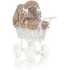 My Sweet Baby Lėlės pintas vežimėlis su rudu patalu – baltas