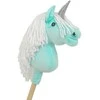 Super Hobby Horse Hobby Horse vienaragis ant lazdos mėtinės spalvos su balta karčiene