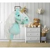 Super Hobby Horse Vienaragis Hobby Horse su lazda mėtų spalvos su balta karčiais ir auksiniu ragu