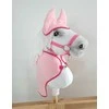 Super Hobby Horse Rinkinys hobby horse : šviesiai rožinis pledas ir ausinukai