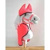 Super Hobby Horse Rinkinys hobby horse rožinė fleece antklodė ir ausinukai