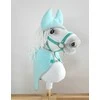 Super Hobby Horse Hobby Horse rinkinys: švelniai mėtų spalvos pledas ir ausinukai