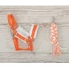 Super Hobby Horse Hobio arkliuko kantaras A3 su balta pūkuota apdaila + balta-oranžinė pavadė