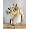 Super Hobby Horse Pavadėlis hobi arkliukui, juodai geltonas, pintas