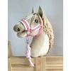 Super Hobby Horse Pavadėlis hobi arkliukui, baltas/rožinis