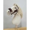 Super Hobby Horse Reguliuojamas kantaras hobi arkliukui rudas su juoda pūkuota apdaila