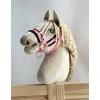Super Hobby Horse Reguliuojamas kantaras hobi arkliukui A3 – rožinis su juoda pūkine apdaila
