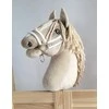 Super Hobby Horse Reguliuojamas kantaras hobi arkliukui A3 – smėlio su balta pūkine apdaila