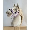 Super Hobby Horse Reguliuojamas kantaras hobi arkliukui – violetinis su juoda pūkine apdaila
