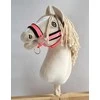 Super Hobby Horse Reguliuojamas kantaras hobi arkliukui – neoninis rožinis su juoda pūkuota apdaila