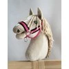 Super Hobby Horse Reguliuojamas kantaras hobi arkliukui – tamsiai rožinis su juoda pūkuota apdaila