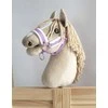 Super Hobby Horse Reguliuojamas kantaras hobi arkliukui A3 – violetinis su balta pūkine apdaila