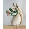 Super Hobby Horse Reguliuojamas kantaras hobi arkliukui A3 – žalias su juoda pūkuota apdaila