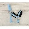 Super Hobby Horse Reguliuojamas kantaras hobi arkliukui, šviesiai mėlynas su juoda pūkine apdaila
