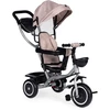 Triratukas-vežimėlis 2-in-1 ECOTOYS, pasukama sėdynė, sulankstomas stogelis, smėlio spalvos