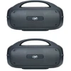 2 nešiojamų garsiakalbių rinkinys PNI FunBox BT600, susiejimas per Bluetooth su stereofoninio garso funkcija, 65W, IPX4