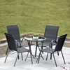 MultiGarden Pilkos sodo kėdės su porankiais, 90.5x72x55 cm, 2 vnt.