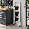 3-step steel ladder non-slip steps foldable ModernHome