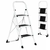 3-step steel ladder non-slip steps foldable ModernHome