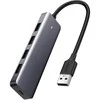 4-in-1 adapteris UGREEN USB Hub prie 4x USB 3.0 + USB-C (pilka)