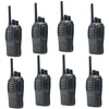 8 nešiojamų radijo stotelių rinkinys PNI PMR R40 PRO, komplekte yra baterijos, įkrovikliai ir ausinės
