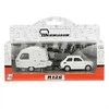 Daffi Carm Modeliukas 1:43 Fiat 126p + Niewiadów caravan, baltos spalvos