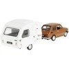 Daffi Carm Modeliukas 1:43 Fiat 126p + Niewiadów caravan, rudos spalvos