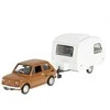 Daffi Carm Modeliukas 1:43 Fiat 126p + Niewiadów caravan, rudos spalvos