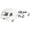 Daffi Carm Modeliukas 1:43 Fiat 126p + Niewiadów caravan, baltos spalvos