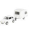 Daffi Carm Modeliukas 1:43 Fiat 126p + Niewiadów caravan, baltos spalvos