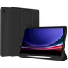 Accezz išmanusis silikoninis atverčiamas dėklas, skirtas Samsung Galaxy Tab A9 Plus – juodas