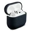Accezz natūralios odos dėklas, skirtas AirPods 5 / 4 – tamsiai mėlynas