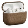 Accezz natūralios odos dėklas, skirtas Airpods Pro 3 – pilkšvai rudas