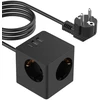 Accezz PowerCube Strip | 6-in-1 – 1x USB-C + 2x USB-A + 3x lizdai – 4000 vatų – Juodas