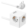 Accezz PowerCube Strip | 6-in-1 – 1x USB-C + 2x USB-A + 3x lizdai – 4000 vatų – Baltas