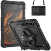 Accezz tvirtas galinis dangtelis su peties dirželiu, skirtas Samsung Galaxy Tab S8 Plus / S7 Plus / S7 FE 5G – juodas