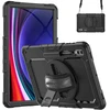 Accezz tvirtas galinis dangtelis su peties dirželiu, skirtas Samsung Galaxy Tab S10 Ultra / Tab S9 Ultra – juodas