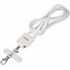 Activejet virvelė su 3 viename įkrovimo laidu, baltas. Galuose įvairios jungtys: USB-C, „Lightning“ adapteris, USB-A