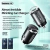 Automobilinis įkroviklis 2x USB-C Remax RCC332, 30W (juodas)